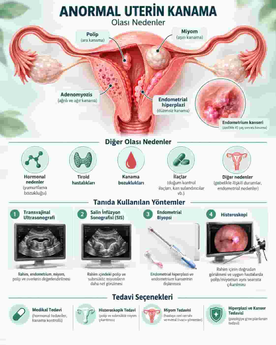 Anormal Uterin Kanama: Aşırı ve Düzensiz Adet Kanamasının Nedenleri, Tanısı ve Tedavisi